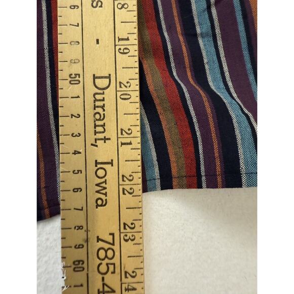 Evan Picone Shaket Blouse Sz 1 X Striped Long Sleeve Boho Western Crop Top - Picture 10 of 13